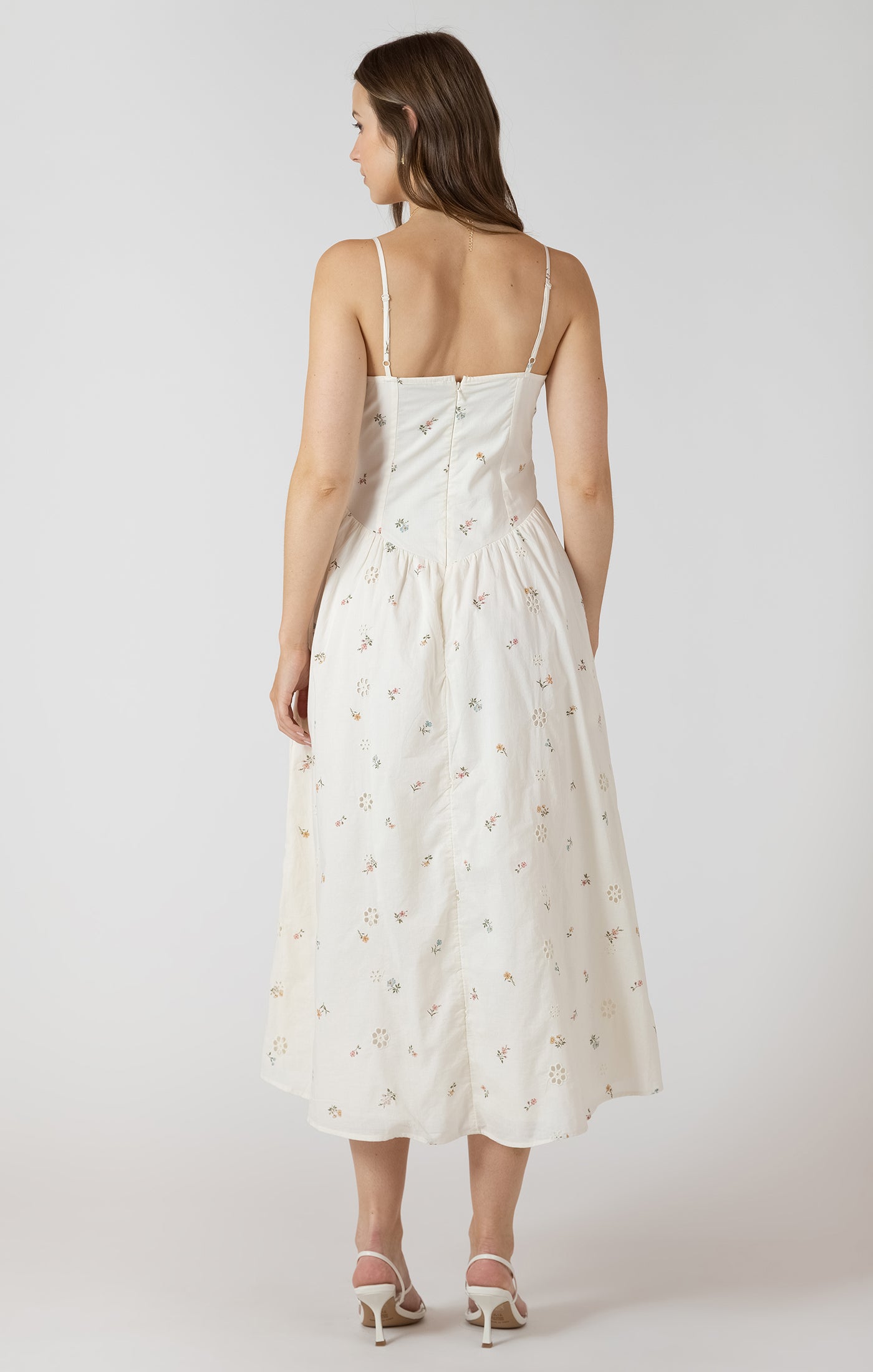 SMOCKED DETAIL MIDI DRESS