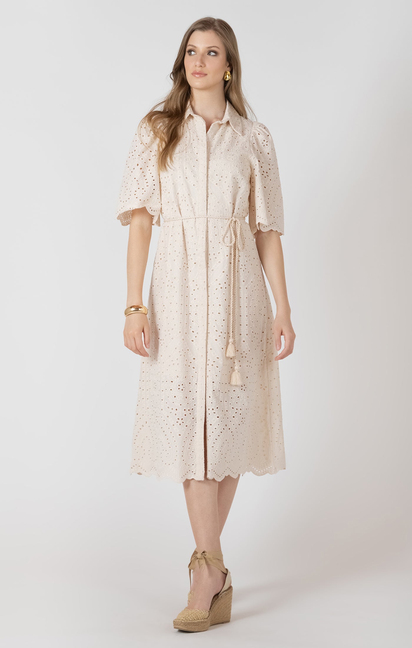EMBROIDERED SHIRT DRESS