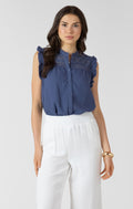 LACE INSERT BUTTON FRONT BLOUSE
