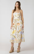 SMOCKED DETAIL MIDI DRESS