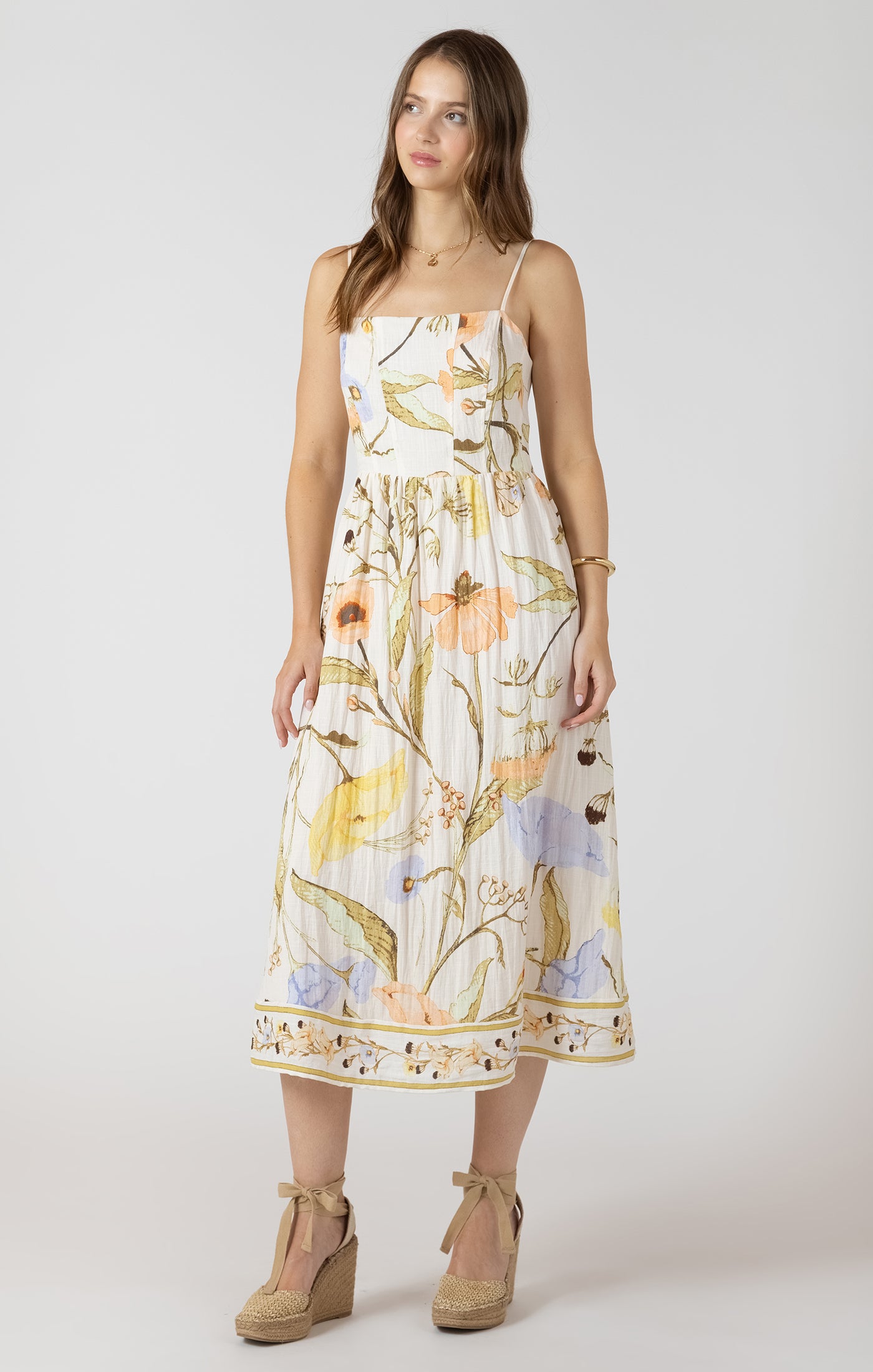 SMOCKED DETAIL MIDI DRESS