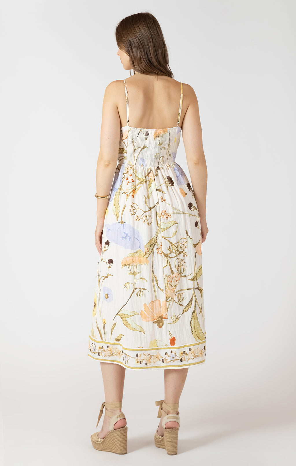 SMOCKED DETAIL MIDI DRESS