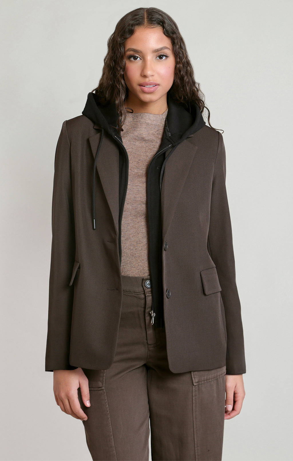Detachable Hooded Blazer