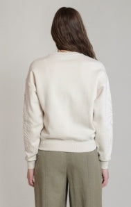 Ivory Embroidered Sweatshirt