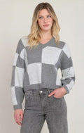 Heather Grey Colour Block Sweater