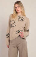 Flower Crewneck Knit Sweater