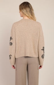 Flower Crewneck Knit Sweater