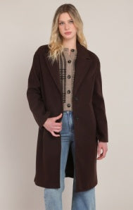 Long Soft Coat - Dark Brown