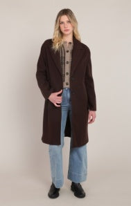 Long Soft Coat - Dark Brown