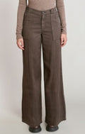 Twill Wide Leg Pant - Chestnut