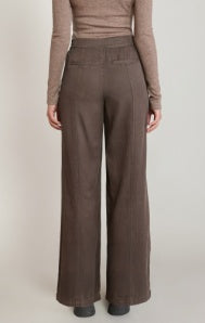 Twill Wide Leg Pant - Chestnut