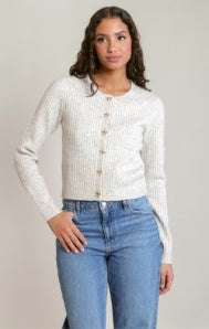 Bow Button Crop Cardigan