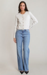 Bow Button Crop Cardigan