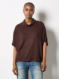 Roll Neck Soft Rib Cape Shirt