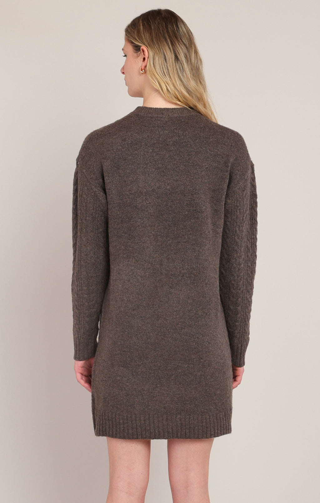 Cable Knit Dress- Chestnut Heather