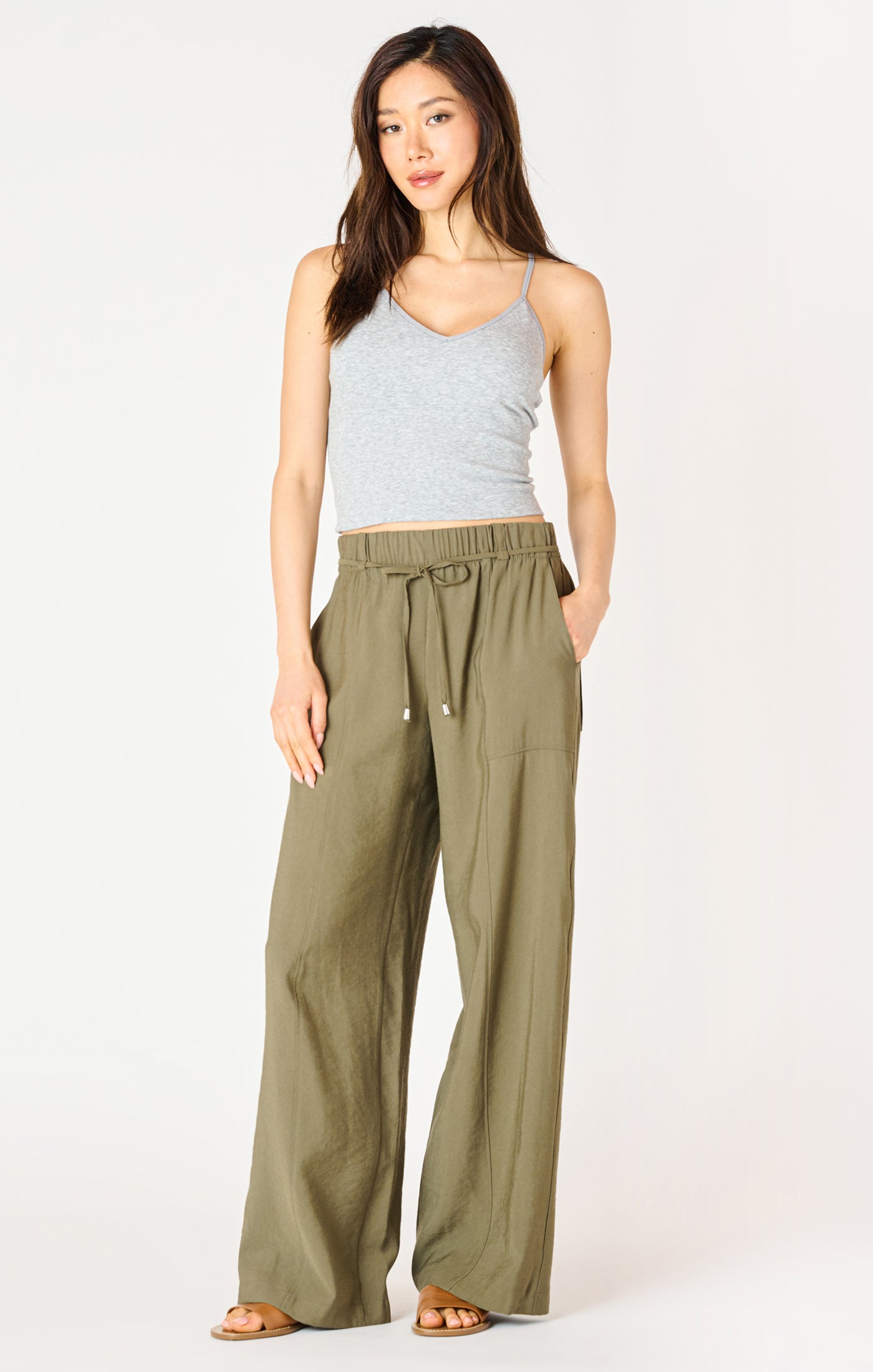 BELTED WIDE LEG FLOWY PANT