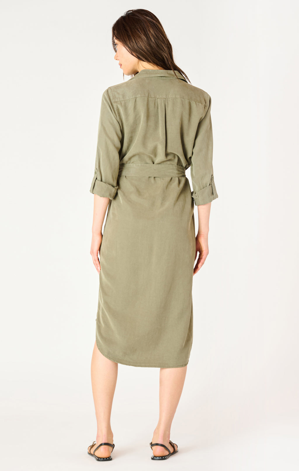 BELTED UTILITY MIDI DRESS
