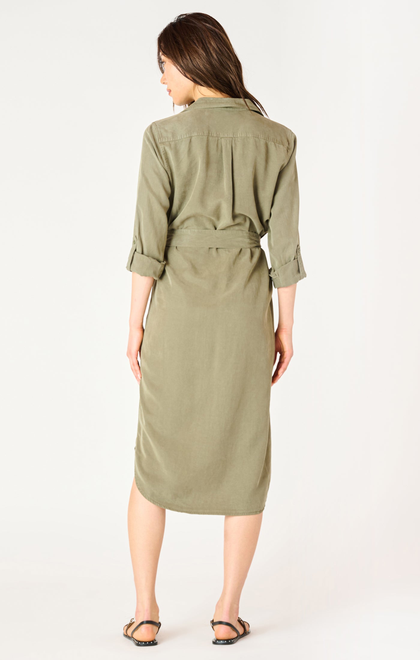 BELTED UTILITY MIDI DRESS