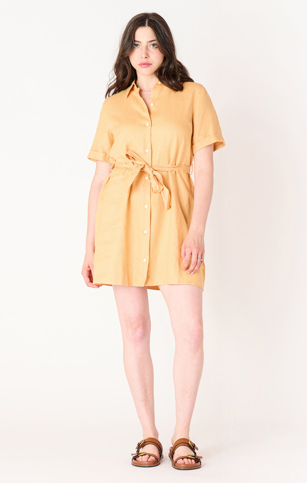 BELTED MINI SHIRT DRESS