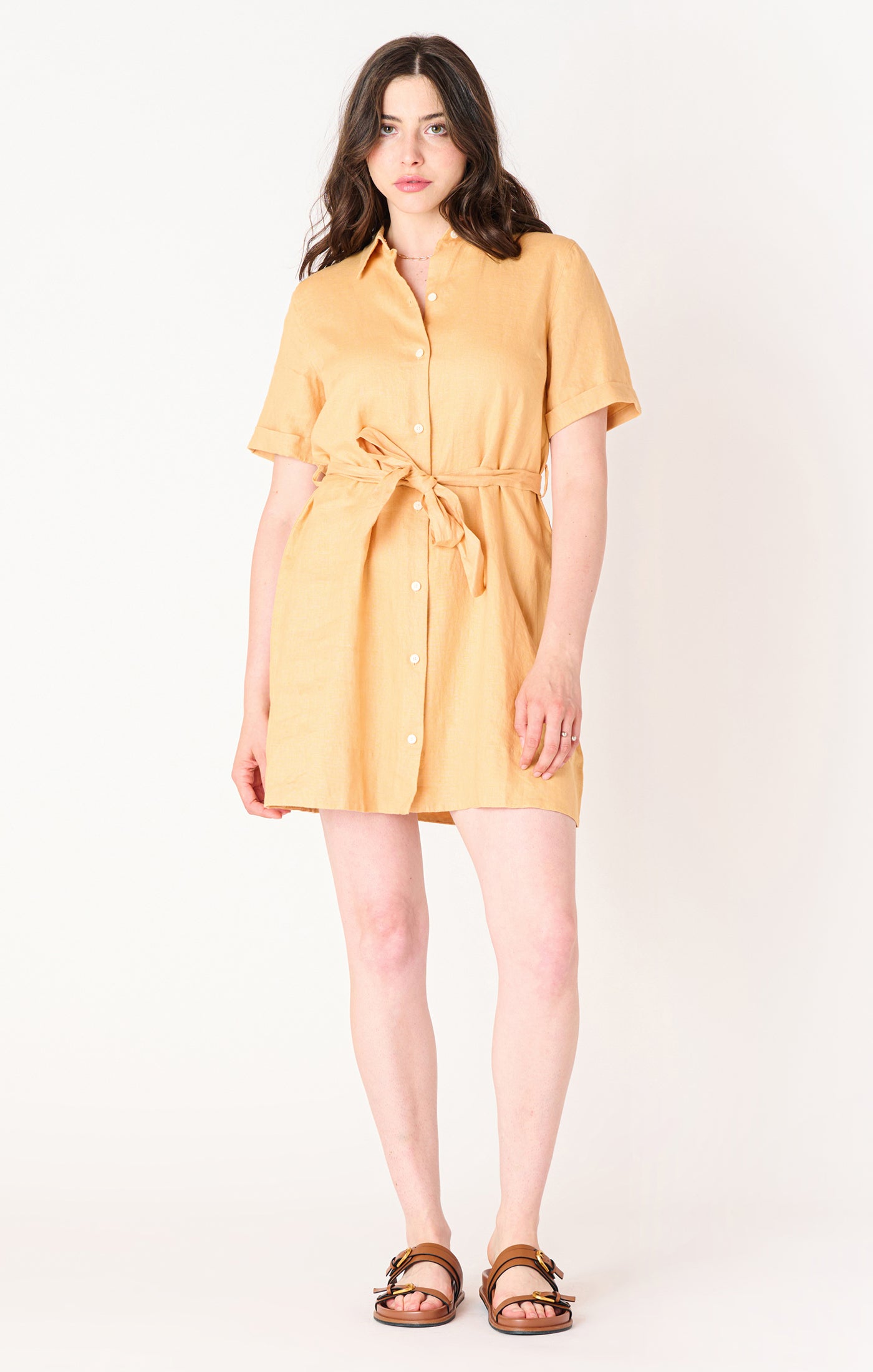 BELTED MINI SHIRT DRESS