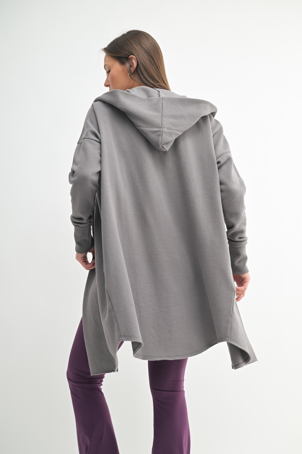 Longline Cardigan - Pewter