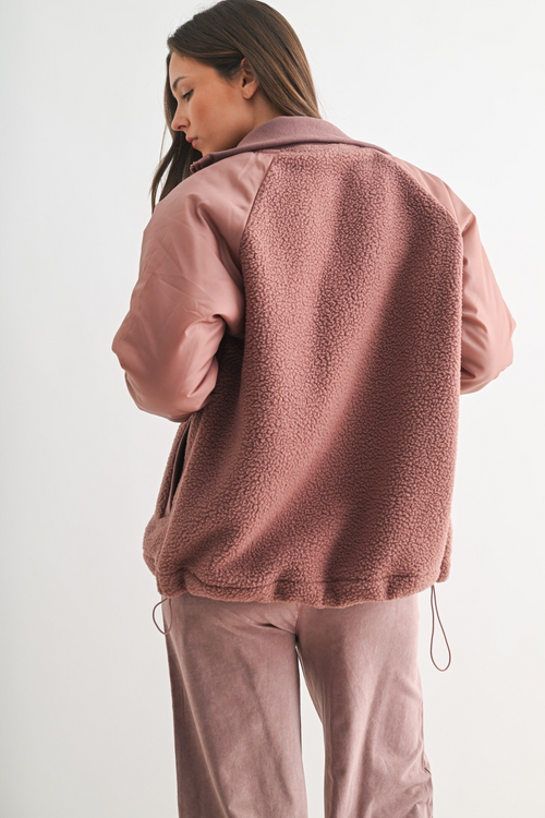 Alpine Zip Up Bomber Jacket - Taupe