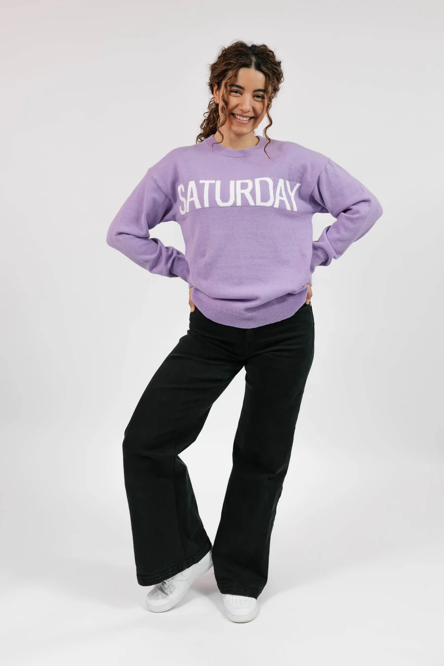 Saturday Sweater in Lavender/Ivory