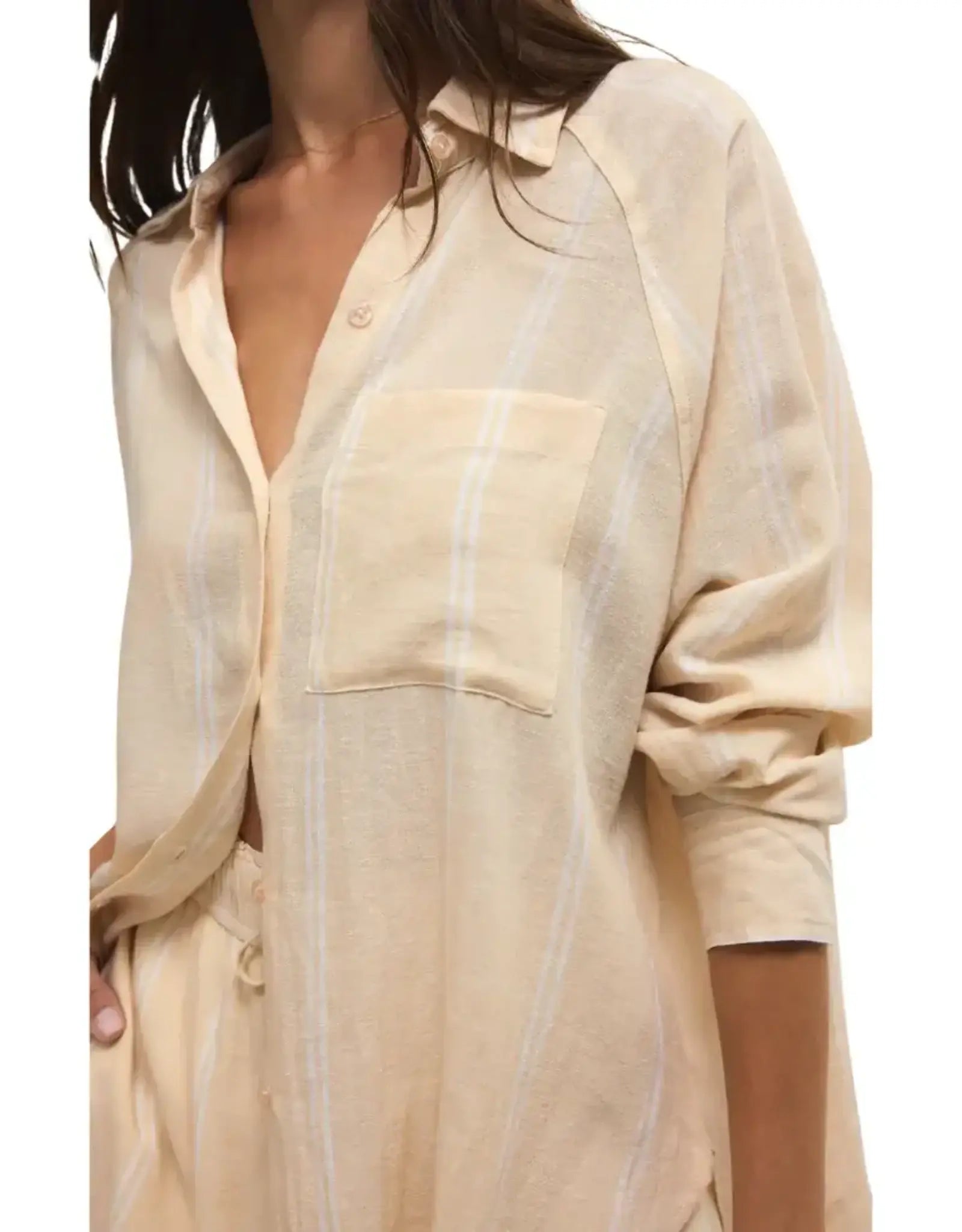 The Perfect Linen Top - Custard