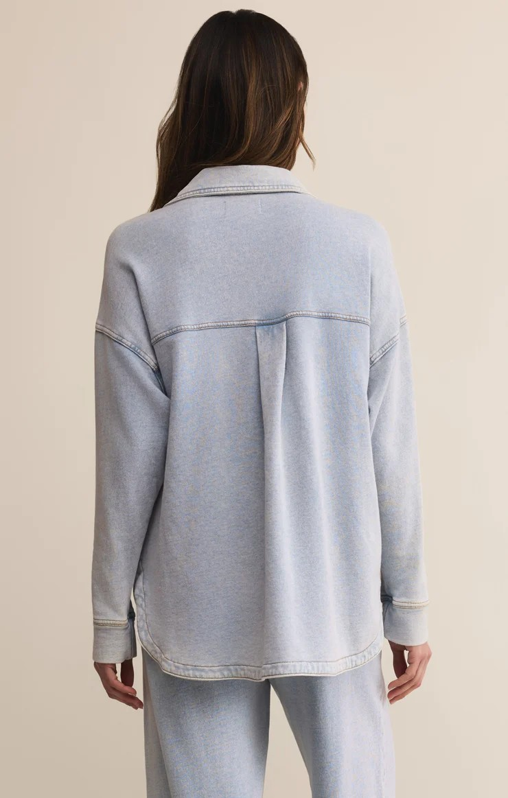 All day knit Jacket - washed indigo