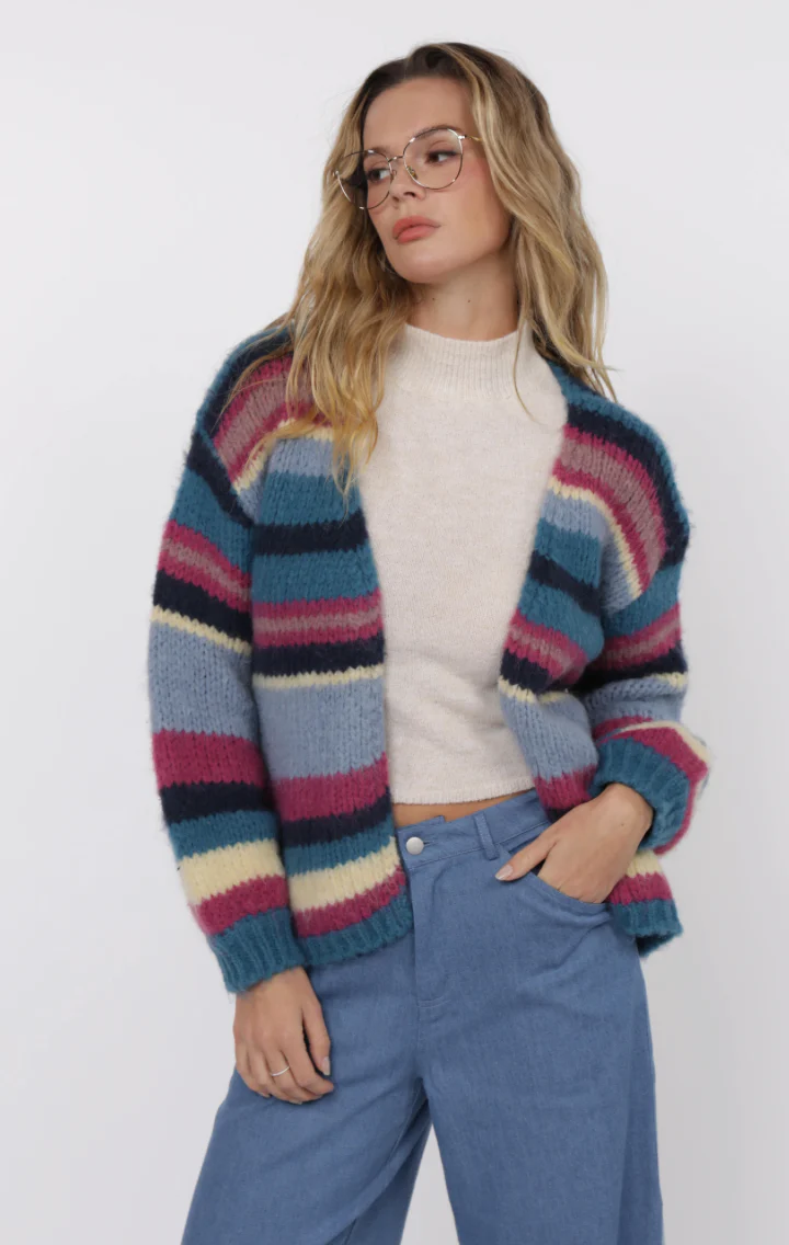 Be Present Multi Stripe Cardigan
