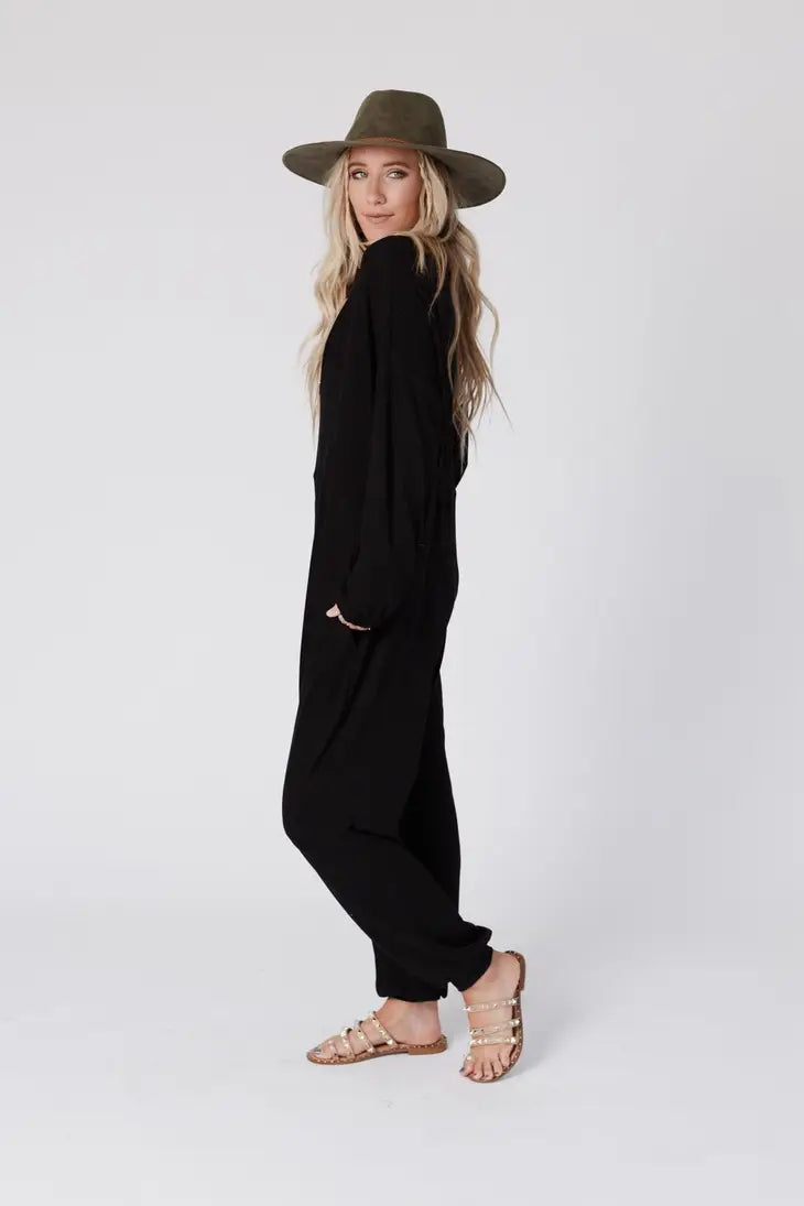 The Perfect Long Sleeve Harem Jumpsuit - Black